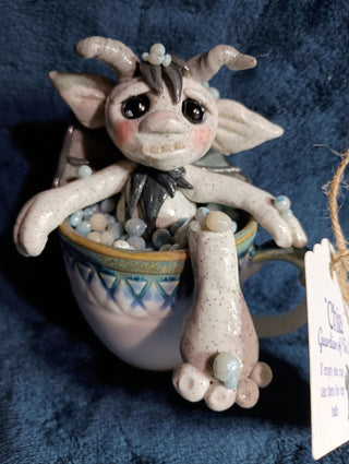 "Chai" teacup gargoyle