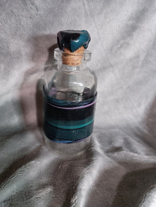 Glass & polymer clay bottle #2