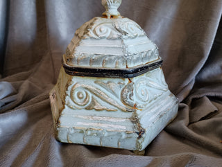 Vintage hexagonal lidded container