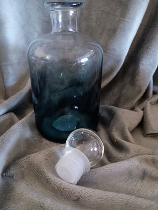 Ombre blue glass container