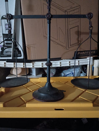 Vintage cast iron farmhouse scale candle holder