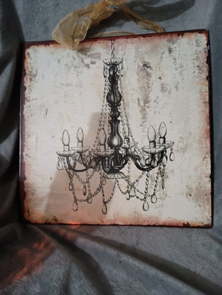 French country decor chandelier sign