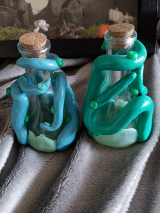 Set of 2 glow in the dark tentacles bottles