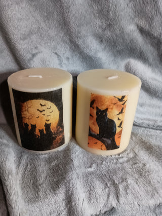 2 sided Vanilla scented Halloween candles (set of 2)