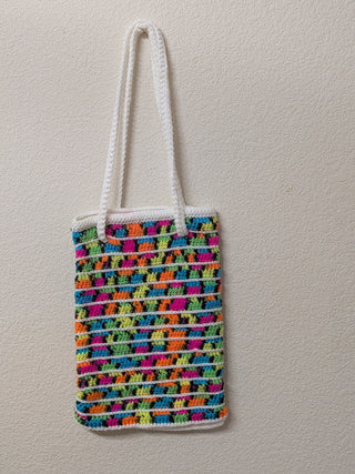 Crochet market tote bag multicolor