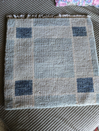 Mini rug - Blue geometric