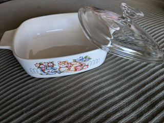Rare CorningWare "Garden Cat" A-1-B -(1 Liter) casserole dish with Lid