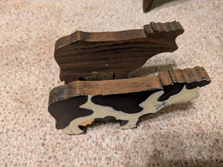 vintage wooden cow napkin holder