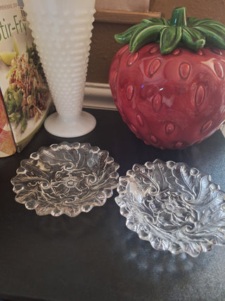 Vintage Indian Glass Wild Rose salad bowl