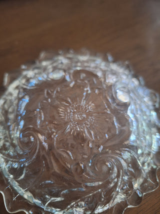 Vintage Indian Glass Wild Rose salad bowl