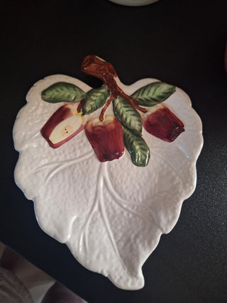 1970 Majolica Apple themed leaf plate
