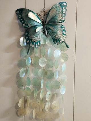 Butterfly capizi wind chime