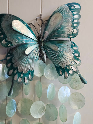 Butterfly capizi wind chime