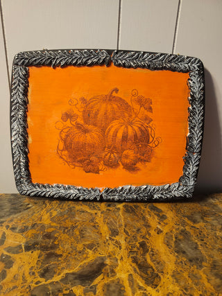 Handmade pumpkin plaque