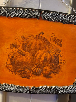 Handmade pumpkin plaque