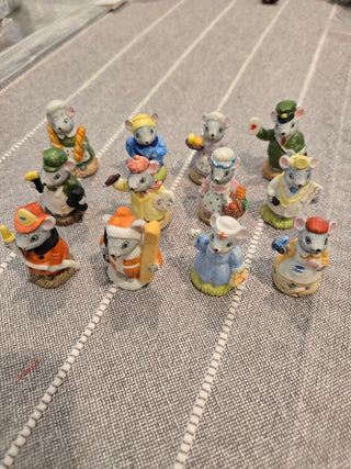 Vtg Russ Berrie & Co "Mouse Town" (Lot of 12 pcs)