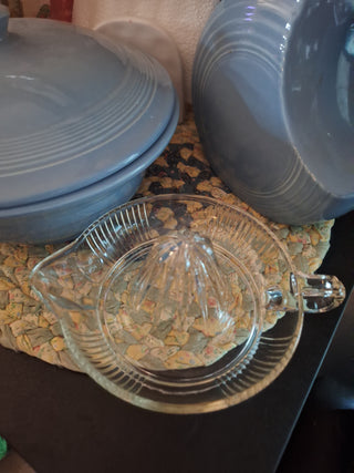 Vtg Depression Glass  Sunburst Citrus Juicer