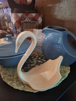 Vintage Ceramic Cream Swan Towel Holder