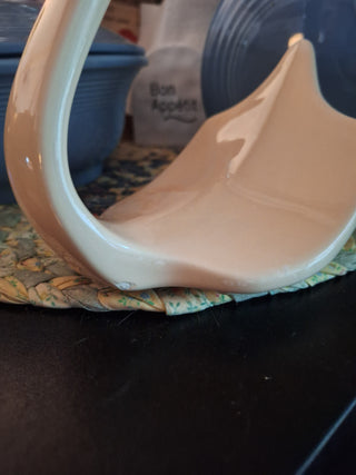 Vintage Ceramic Cream Swan Towel Holder
