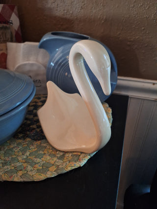 Vintage Ceramic Cream Swan Towel Holder