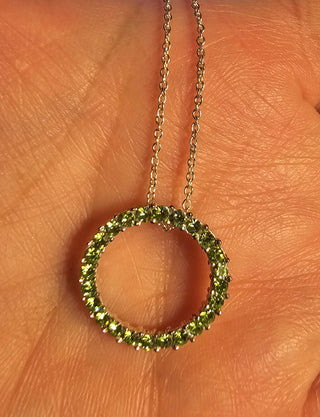 Fashion Circle Green Crystals Pendant