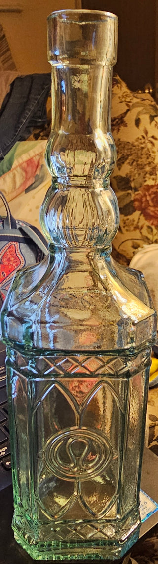 Italian Aqua Green Glass Beverage Bottle