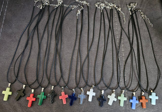 Natural Stone Cross Pendants