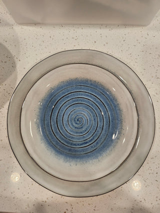32-Piece Sango Blue Spiral Dish Set