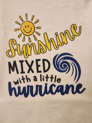0-3 mos baby bodysuit: Sunshine mixed with a little hurricane