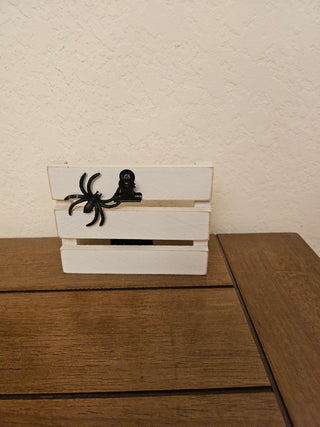 Small White Wooden Frame w/ Spider