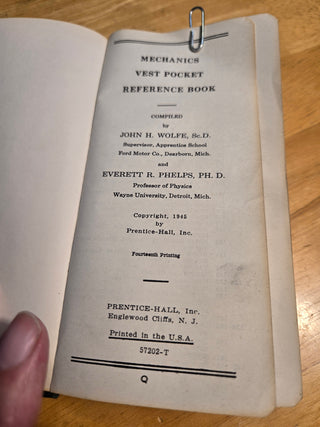 Book: Mechanics Pocket Book 1945