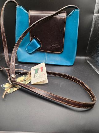 Paolita Leather Purse Turquoise and Brown