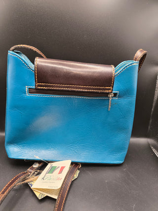 Paolita Leather Purse Turquoise and Brown