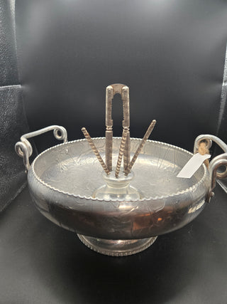 Vintage Hammered Aluminum Nut Bowl
