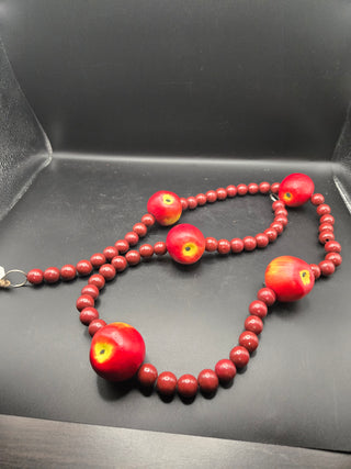 Apple and Red Bead Garland 3'.5" long