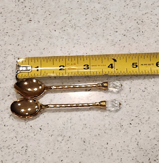 Set of 2 Vintage Mini Gold Jelly Spoons