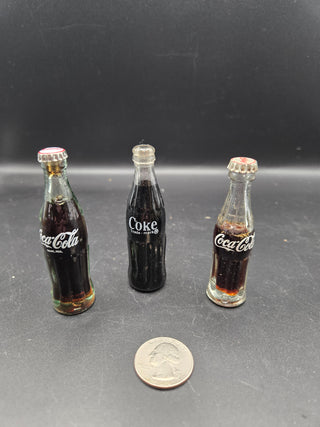Set of 3 Mini Coke Bottles Fol
