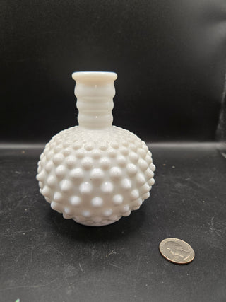 VNT Fenton Hobnail Milk Glass Bottle Fol