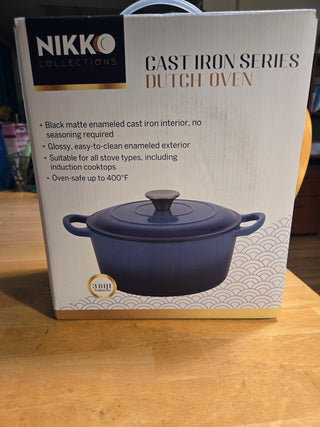 Nikko Cast Iron Blue Dutch Oven              RC