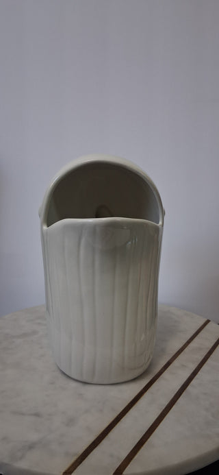 Vintage White Ceramic Whale Pitcher (P)