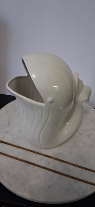Vintage White Ceramic Whale Pitcher (P)