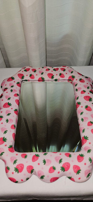 Strawberry Fabric Framed Mirror
