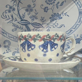 Polish Pottery Bells Cup & Saucer