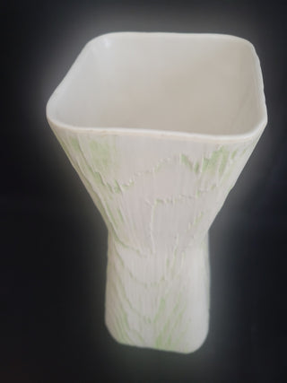 Shawnee Pottery USA Green Wood Bark Vase 1211