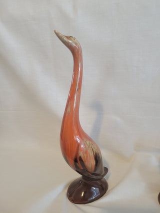 Pair of MCM Long Neck Swan Figurines