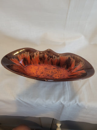 Drip Glazed Pottery Serving Relish Dish