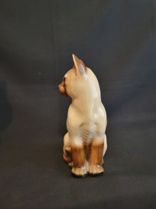 Vintage Porcelain 7-1/2" Siamese Cat Figurine