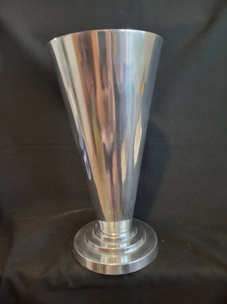 Modernist Tapered Polished Metal Vase