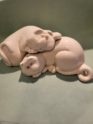 1970's Fitz & Floyd 'Cat Nap' Salt & Pepper Shaker Set