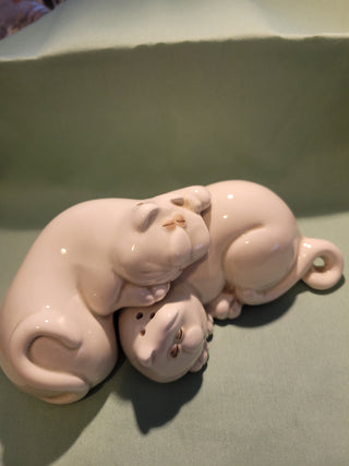 1970's Fitz & Floyd 'Cat Nap' Salt & Pepper Shaker Set